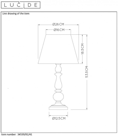 Настольная лампа LUCIDE 34539/81/41