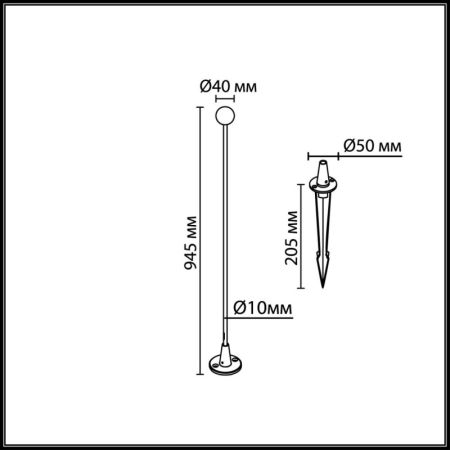 Садово-парковый светильник Odeon Light 7123/1GLA