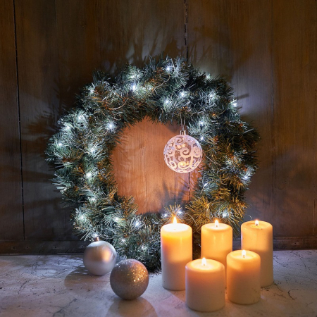 Гирлянда светодиодная Роса 2м, 20LED, БЕЛЫЙ, IP20, тонкий батарейный блок, 2хCR2032 в комплекте NEON-NIGHT