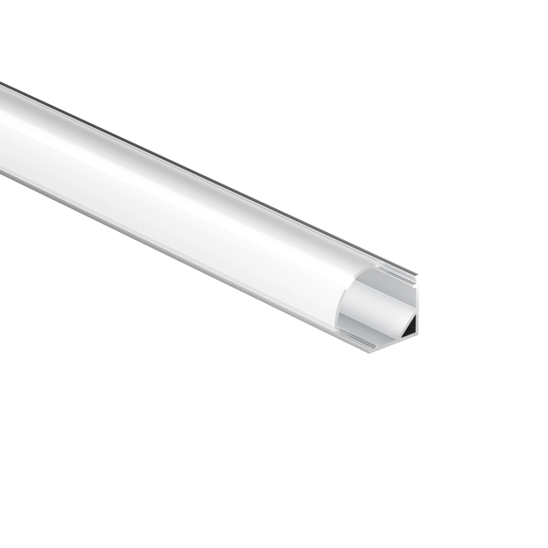Комплект профиля Geniled для светодиодной ленты угловой 16x16x1000 М20 с заглушками и полукруглым рассеивателем