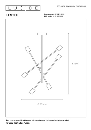 Накладной светильник LUCIDE 21119/06/30