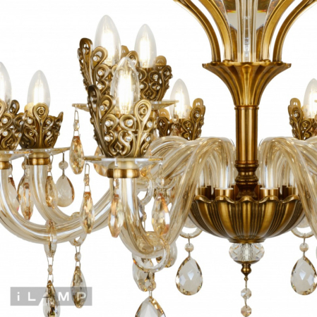 Подвесная люстра iLamp 61078-8+4 BR