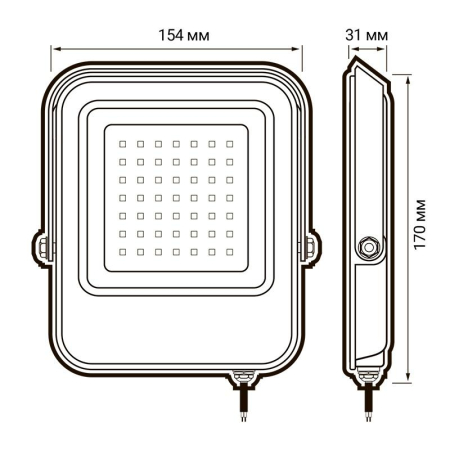 Прожектор светодиодный PFL-V 30Вт 6500К IP65 ДО JazzWay 5039711