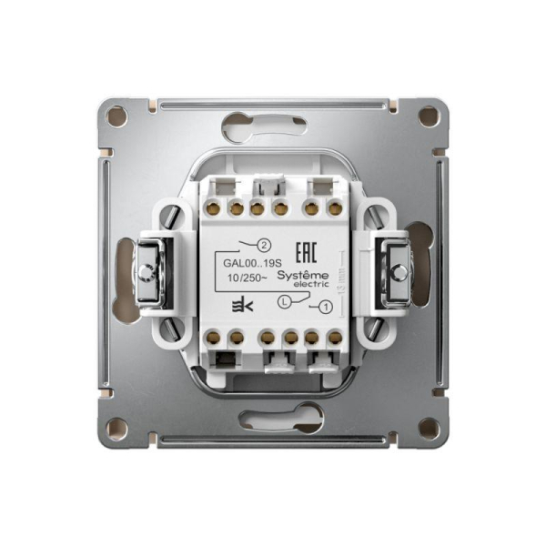 Выключатель для жалюзи 2-кл. ArtGallery 2х (сх. 4) 10А быстрозажим. клем. механизм песочн. SE GAL001219S