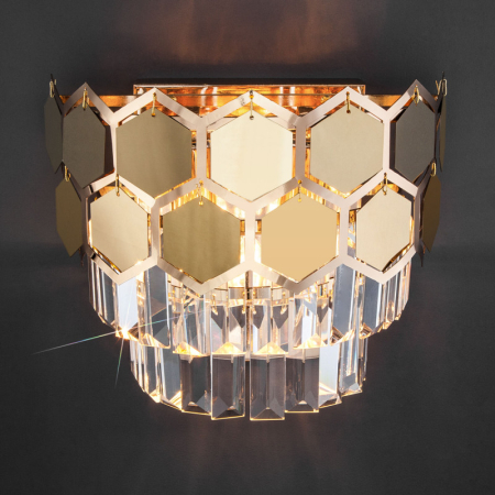 Бра Eurosvet 10124/2 золото/прозрачный хрусталь Strotskis (1011