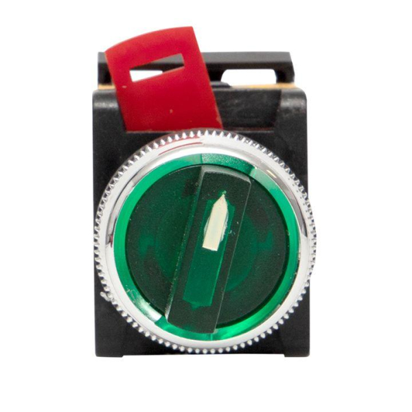 Переключатель ANLC-22 2P зел. с подсветкой 380В NO+NC EKF psw-anlc-2p-g-380