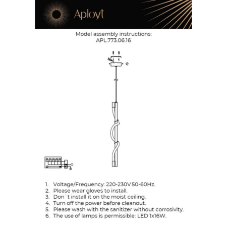 Подвесной светильник APLOYT APL.773.06.16