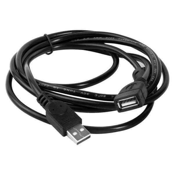 Кабель удлинитель USB ELX-EC01P-USB USB (АМ)-USB (AF) 2м PVC пакет черн. Ergolux 15298