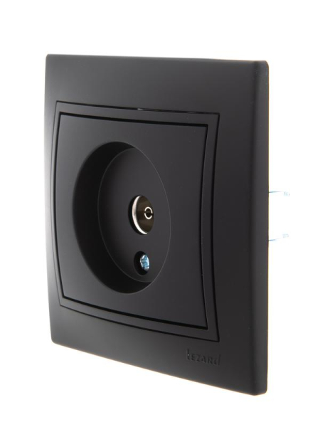 Розетка телевизионная оконечная TV Mira со вставкой черн. бархат LEZARD 701-4242-130