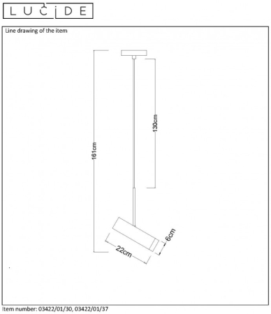 Подвесной светильник LUCIDE 03422/01/37