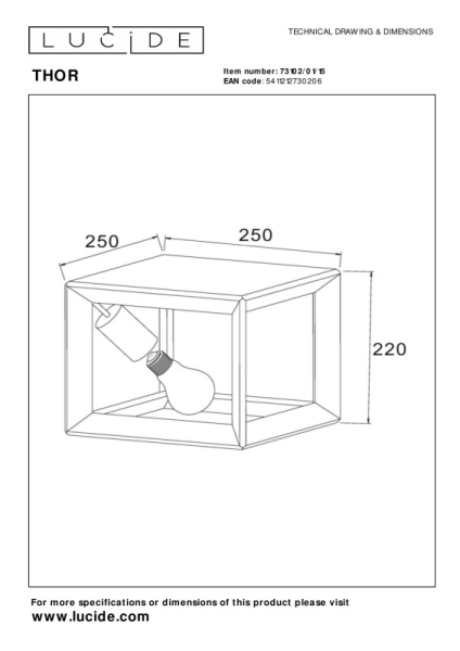 Накладной светильник LUCIDE 73102/01/15