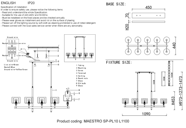 Crystal Lux Люстры Crystal Lux MAESTRO SP-PL10 L1100 CHROME