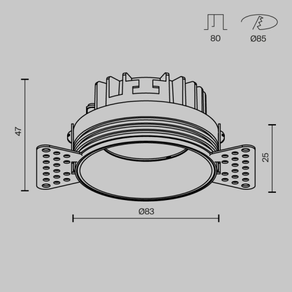 Влагозащищенный светильник Maytoni Technical DL055-8W3-4-6K-TRS-B
