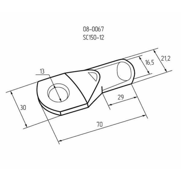 Наконечник кольцевой ТМЛ DIN 150-12 НК d13мм 150кв.мм (уп.25шт) Rexant 08-0067