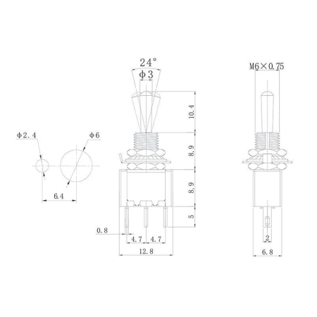 Тумблер 250В 3А (3с) ON-ON 1п Micro (MTS-102) Rexant 36-4010