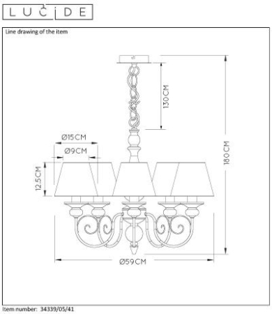 Подвесная люстра LUCIDE 34339/05/41
