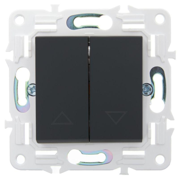 Выключатель жалюзи SKANDY 10А SK-V12G графит IEK SK-V15-0-10-K53