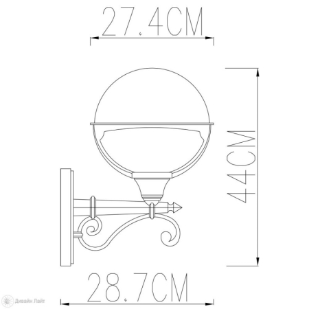 Светильник настенный ARTE Lamp A1491AL-1BK