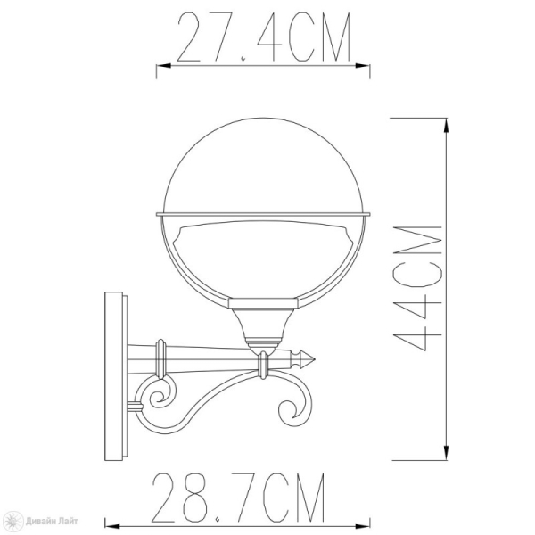 Светильник настенный ARTE Lamp A1491AL-1BK