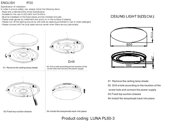 Crystal Lux Светильник потолочный Crystal Lux LUNA PL60-3