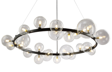 Подвесной светильник Crystal Lux AGATA SP24 BLACK/TRANSPARENTE