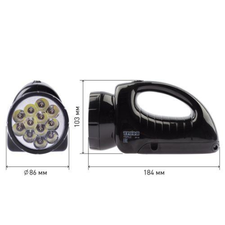 Фонарь-прожектор аккумуляторный TSP12 12 + 18LED аккум. 4В 1.8А.ч ЗУ 220В (картон. упак.) Трофи C0045551