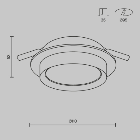 Встраиваемый светильник Maytoni Technical DL086-GX53-RD-BW