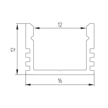 Профиль для светодиодной ленты Geniled накладной глубокий 16x12x2000 М16