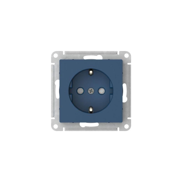 Розетка AtlasDesign 16А с заземл. защ. шторки быстрозажим. клем. механизм аквамарин SE ATN001145S