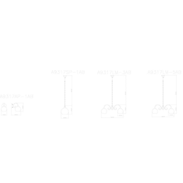 Подвесной светильник ARTE Lamp A9317SP-1AB