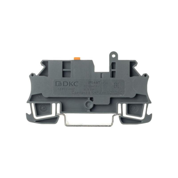 Клемма расцепительная зажим push-in 2 точки подключения 4кв.мм сер. DKC IPR-4-MT