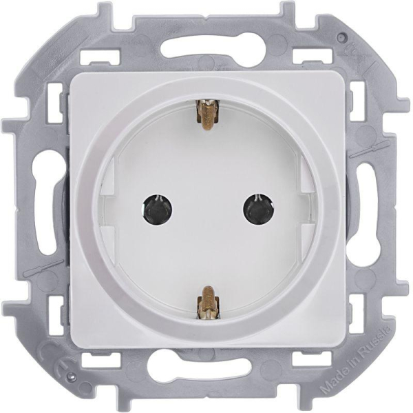 Розетка 1-м СП Inspiria 16А IP20 250В 2P+E немецк. стандарт механизм бел. IEK 673720