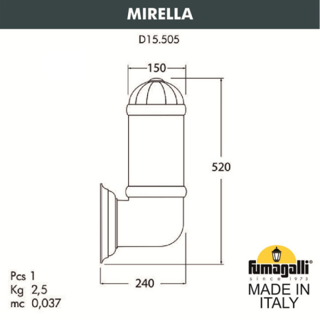 Светильник настенный Fumagalli D15.505.000.LYE27