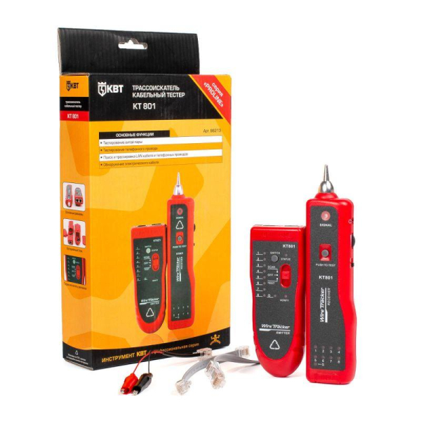 LAN-тестер кабельный с тон-генератором KT 801 "PROLINE" КВТ 86213