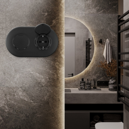 Розетка Arte Milano SET08-2-41-1x2 black