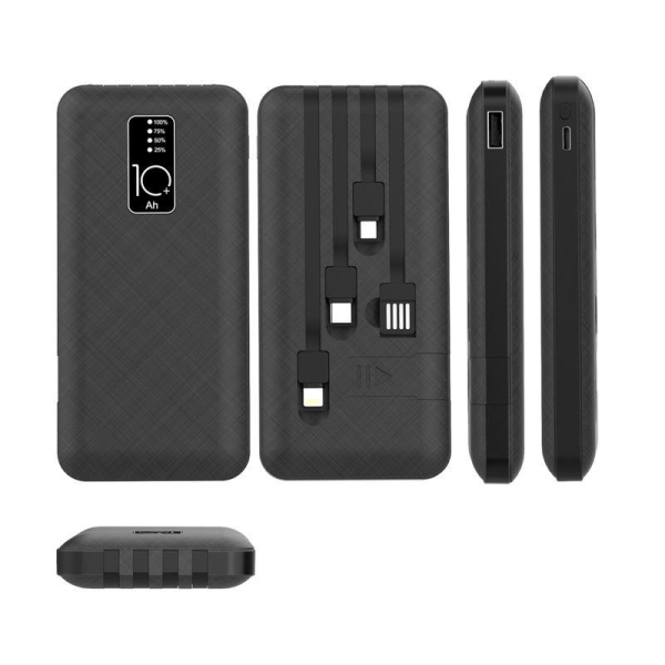 Портативное зарядное устройство Power Bank (аккумуляторная батарея) 10000 mAh, черное REXANT