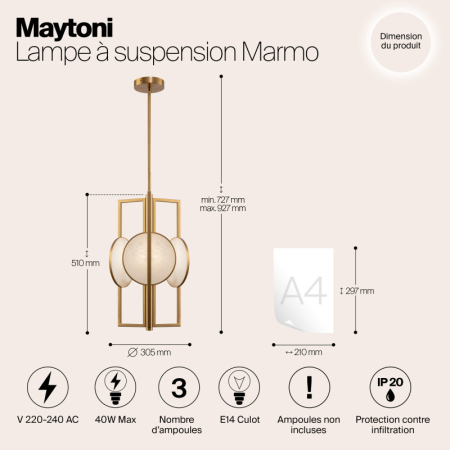 Люстра на штанге Maytoni MOD099PL-03G