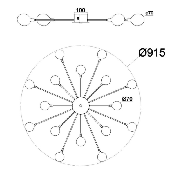 Накладная люстра Escada 2109/1 Copper