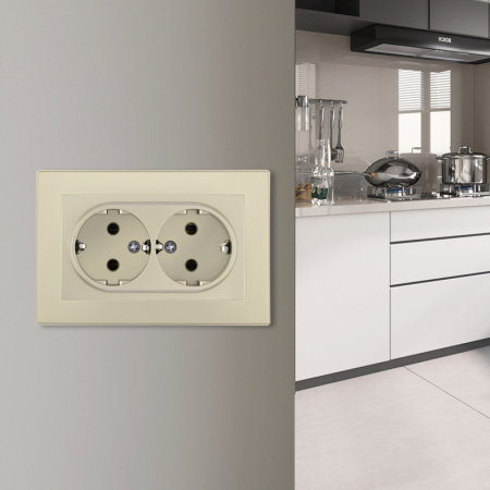 Розетка Arte Milano SET06-double-40-2 shampan