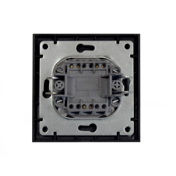 Выключатель 1-кл. СП Бриллиант 10А IP20 с подсветкой в сборе графит Universal 7947397-Gr