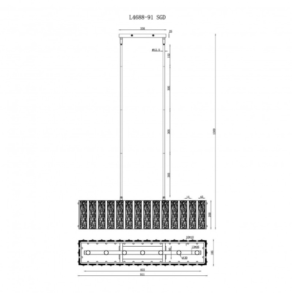 Люстра на штанге iLamp L4688-91 SGD