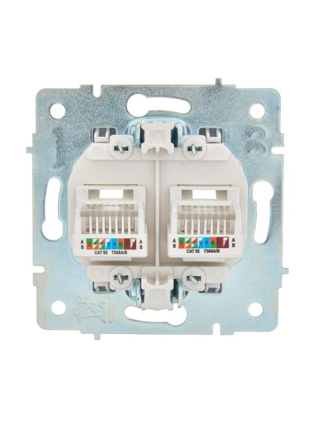 Розетка компьютерная 2-м СП ASTI IP20 RJ45 механизм жемчуж./бел. перламутр. LEZARD 7081-3088-141