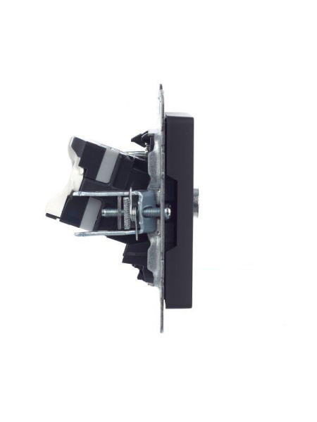 Розетка компьютерная + телевизионная 2-м BRITE РТВ/РК12-БрГ RJ45 кат.5E + TV механизм графит IEK BR-AK20-1-K53