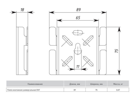 Плата монтажная универсальная INOX EKF pmu-INOX