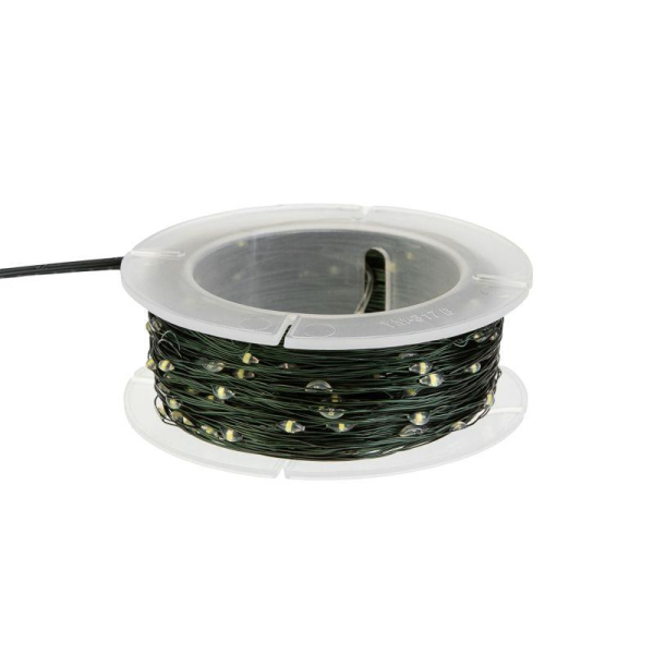 Гирлянда светодиодная Роса с контроллером 30м, 300LED, БЕЛЫЙ, IP20, 230В, зеленый провод NEON-NIGHT