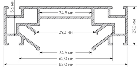 Профиль для шинопроводов Denkirs TR3030-AL