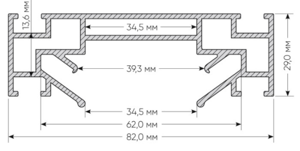 Профиль для шинопроводов Denkirs TR3030-AL