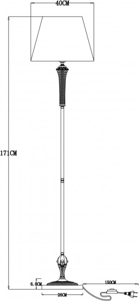 Торшер ARTE Lamp A7301PN-1PB