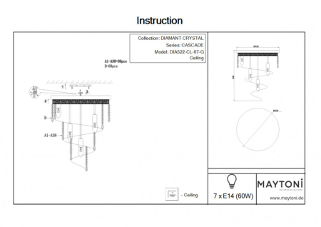 Накладная люстра Maytoni DIA522-CL-07-G