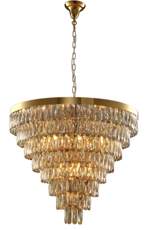 Каскадная люстра Crystal Lux ABIGAIL SP22 D820 GOLD/AMBER